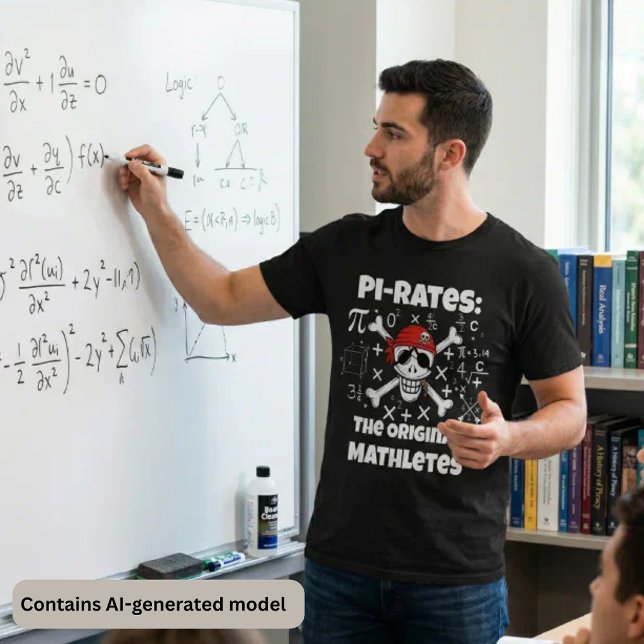 Mathe-Freak - Lustiger Mathe-Piratenschädel-Lehrer T-Shirt (Von Creator hochgeladen)