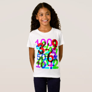 Mathe Fun farbenfrohe Zahlen Typografie T-Shirt