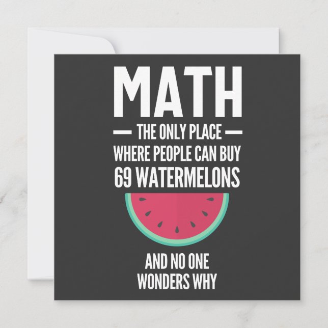 Mathe. Funny Math Sarcasm Quote Geschenk Einladung (Vorderseite)
