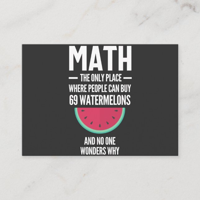 Mathe. Funny Math Sarcasm Quote Geschenk Visitenkarte (Vorderseite)