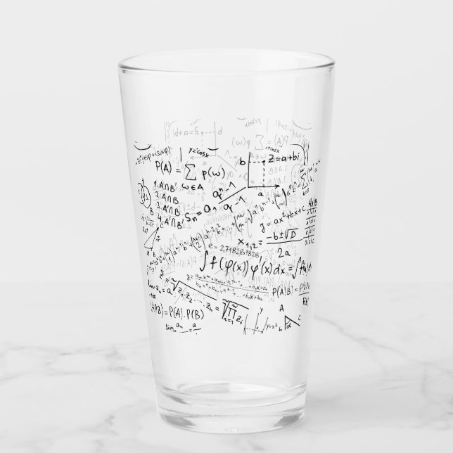 Mathe Geek, Mathematik Problem lösen Muster Glas (Vorderseite)