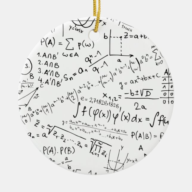 Mathe Geek, Mathematik Problem lösen Muster Keramik Ornament (Vorne)