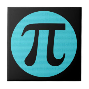 Mathe Geek Pi Symbol, blau auf schwarz Fliese