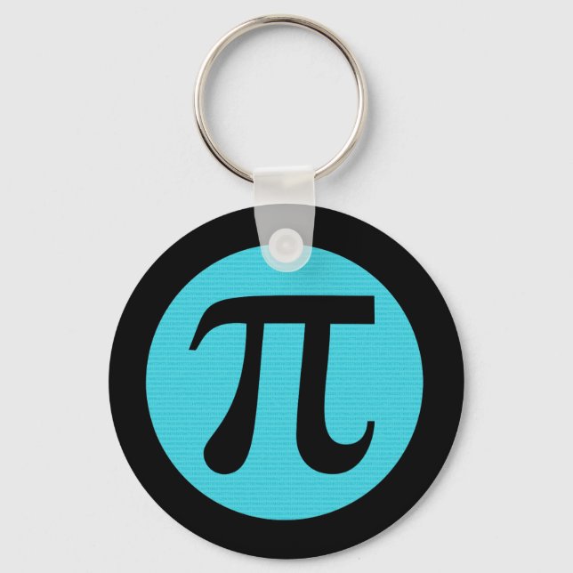Mathe Geek Pi Symbol, blau auf schwarz Schlüsselanhänger (Vorderseite)