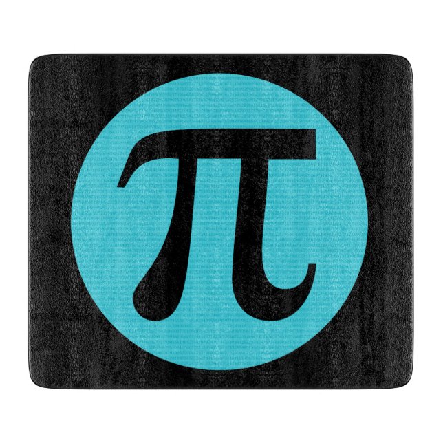 Mathe Geek Pi Symbol, blau auf schwarz Schneidebrett (Vorderseite)