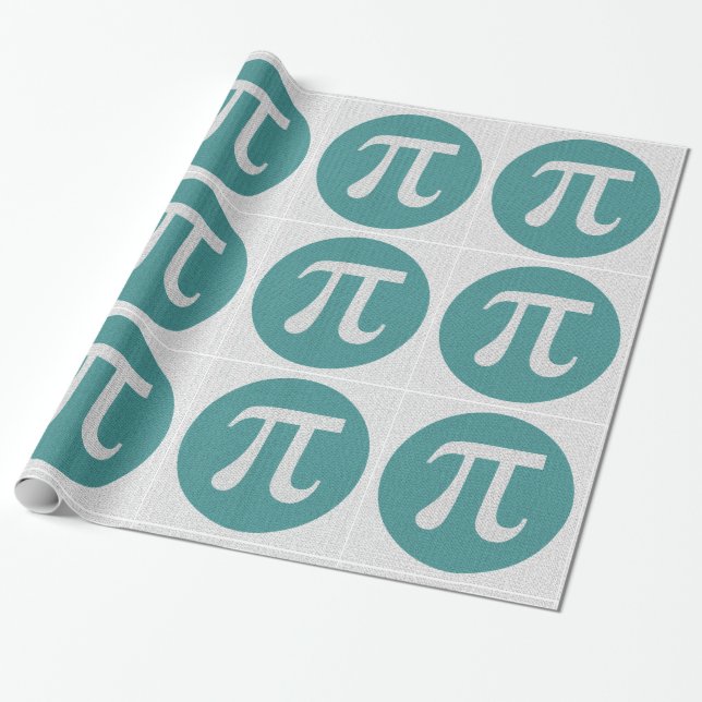 Mathe Geek Pi Symbol, blauer Kreis und Ziffern. Geschenkpapier (Ungerollt)