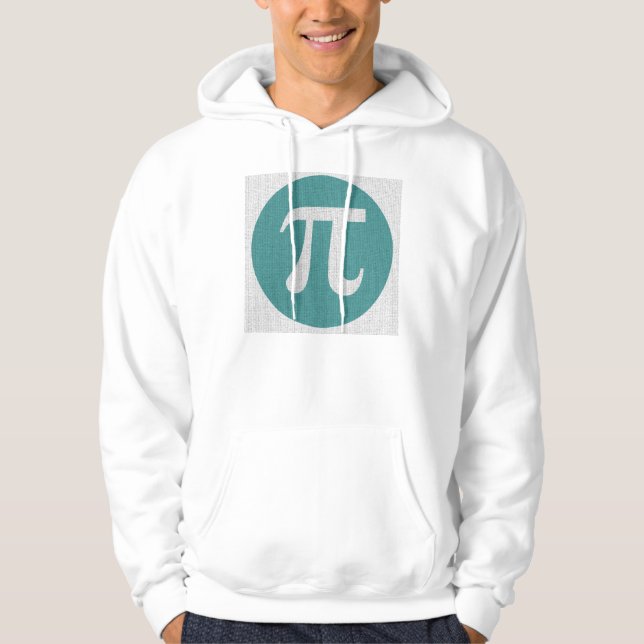 Mathe Geek Pi Symbol, blauer Kreis und Ziffern. Hoodie (Vorderseite)