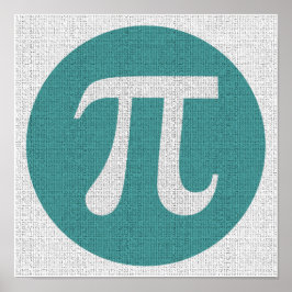 Mathe Geek Pi Symbol, blauer Kreis und Ziffern. Poster