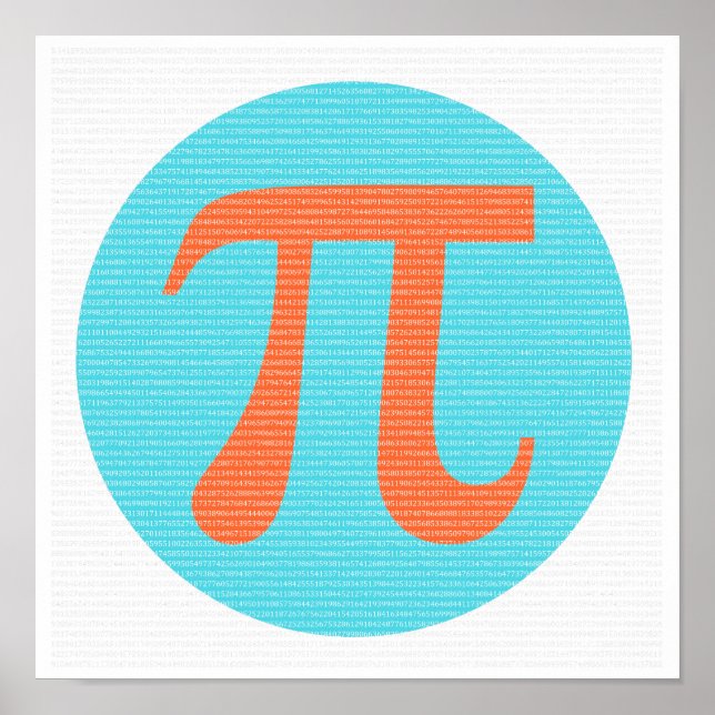 Mathe-Geek-Pi-Symbol, orange und blau Poster (Vorne)