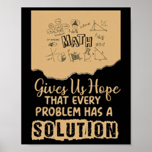 Mathe gibt uns Hoffnung Problemlösung Inspirierend Poster