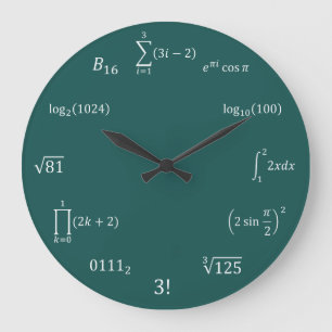 Mathe-Gleichungen und Anmerkungen Große Wanduhr
