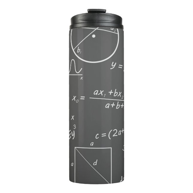 Mathe graue Tafel Thermosbecher (Vorderseite)