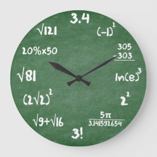 Mathe-grüne Schiefer-Mathematik-Wanduhr Große Wanduhr
