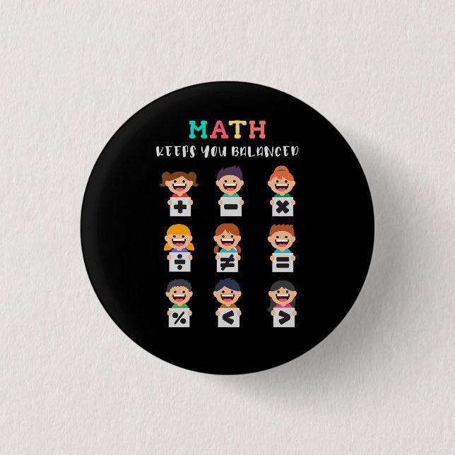 Mathe hält dich im Gleichgewicht Button (Vorderseite)