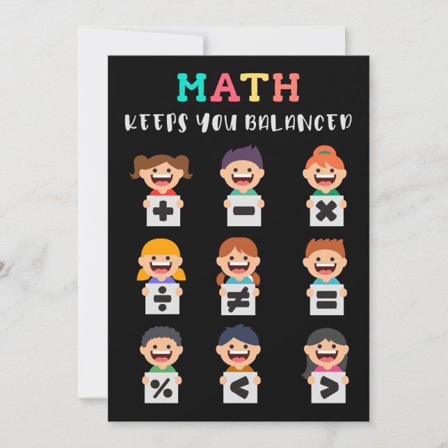 Mathe hält dich im Gleichgewicht Einladung (Vorderseite)