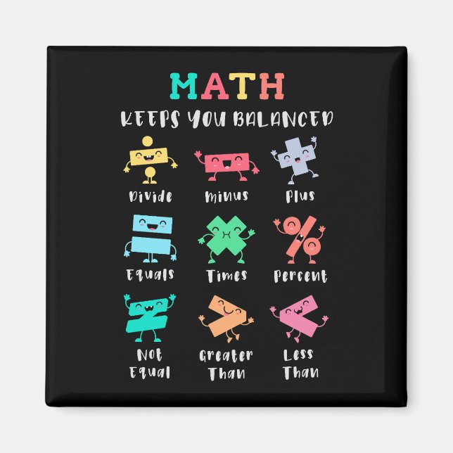 Mathe hält dich im Gleichgewicht Magnet (Vorne)