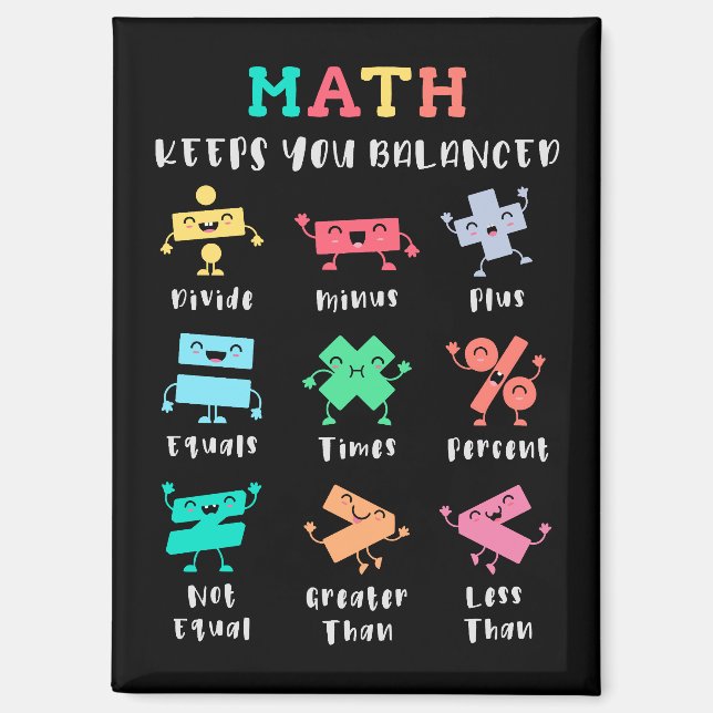 Mathe hält dich im Gleichgewicht Magnet (Vorderseite)