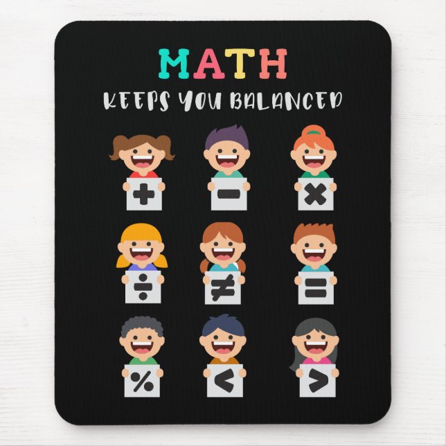 Mathe hält dich im Gleichgewicht Mousepad (Vorne)