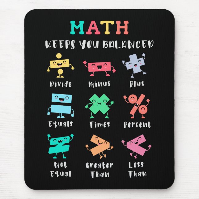 Mathe hält dich im Gleichgewicht Mousepad (Vorne)
