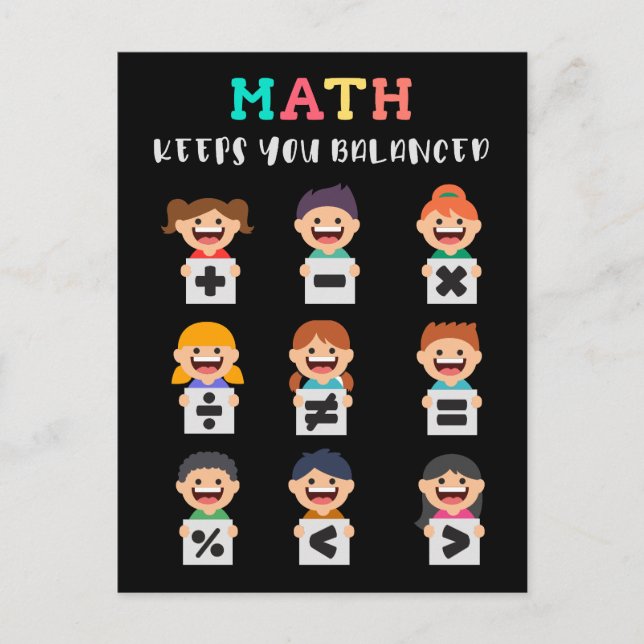 Mathe hält dich im Gleichgewicht Postkarte (Vorderseite)