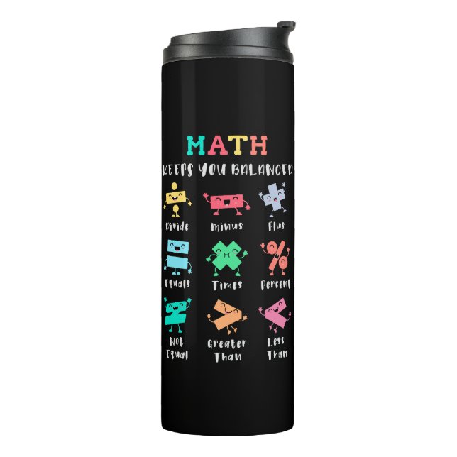 Mathe hält dich im Gleichgewicht Thermosbecher (Nach links gedreht)