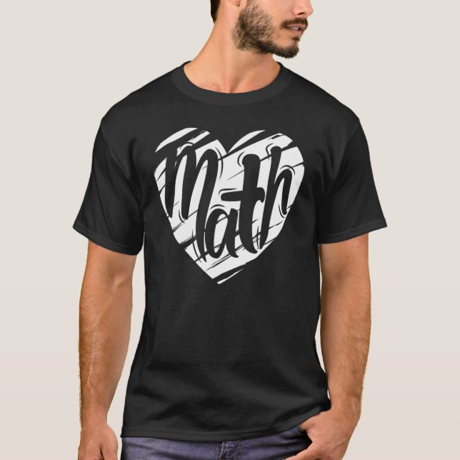 Mathe Heart Mathematiker Lehrer Liebe Valent T-Shirt (Vorderseite)