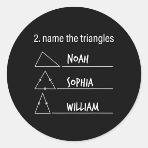 Mathe-Humor Lustiger Name Die Dreiecke Noah Sophia Runder Aufkleber