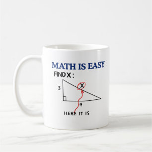 "Mathe is easy Funny Coffee Tasse - Geschenk für S