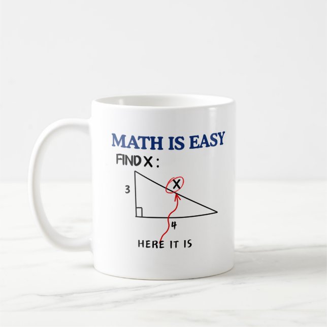 "Mathe is easy Funny Coffee Tasse - Geschenk für S (Links)
