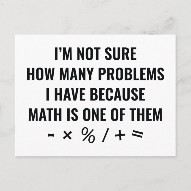Mathe ist eine von ihnen postkarte (Vorderseite)