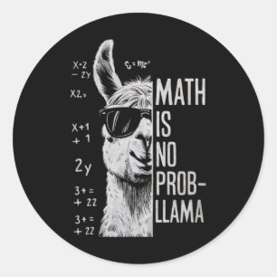 Mathe ist kein Prob-Llama Lustiger Llama Mann Frau Runder Aufkleber