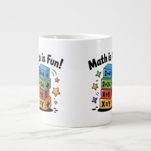 Mathe ist lustige Aufkleber Jumbo-Tasse