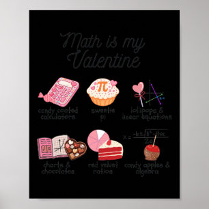 Mathe ist mein Valentinstag Lustiger Mathe-Lehrer  Poster