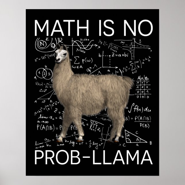 Mathe ist No Prob-Llama - Mathe Llama Lehrer Poster (Vorne)