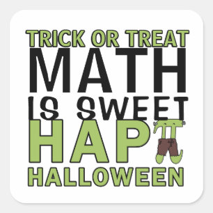 Mathe ist Sweet Happy Halloween Pi Lehrer Funny Quadratischer Aufkleber