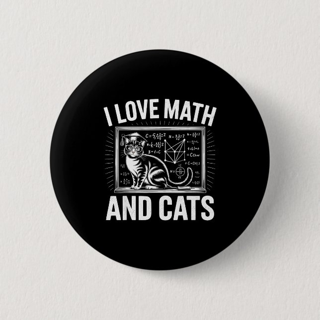 Mathe-Katzenliebhaber Lustiger Mathe-Lehrer Ich Li Button (Vorderseite)