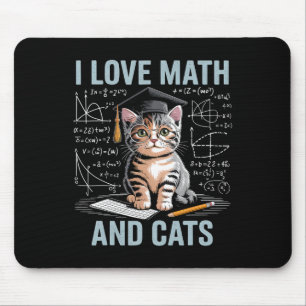 Mathe-Katzenliebhaber Lustiger Mathe-Lehrer Ich li Mousepad