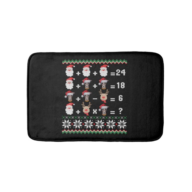 Mathe Lehrer Christmas GREYHOUND Badematte (Vorderseite)