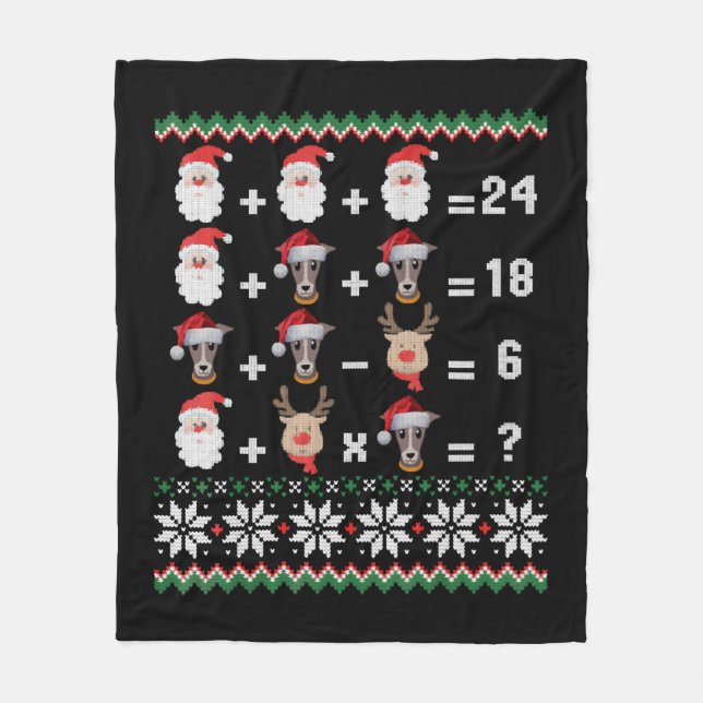 Mathe Lehrer Christmas GREYHOUND Fleecedecke (Vorderseite)