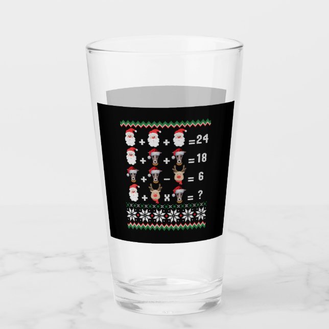 Mathe Lehrer Christmas GREYHOUND Glas (Vorderseite)