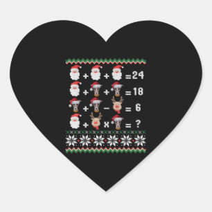 Mathe Lehrer Christmas GREYHOUND Herz-Aufkleber