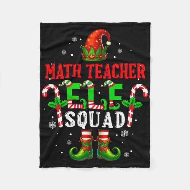 Mathe-Lehrer Elf Squad Weihnachtsmann-Elfenhut Sch Fleecedecke (Vorderseite)