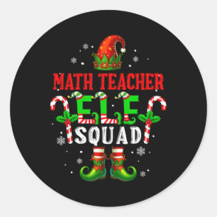 Mathe-Lehrer Elf Squad Weihnachtsmann-Elfenhut Sch Runder Aufkleber