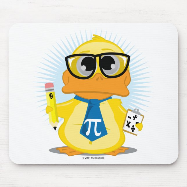 Mathe-Lehrer-Ente Mousepad (Vorne)
