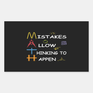 Mathe-Lehrer-Fehler dürfen denken, um zu geschehe Rechteckiger Aufkleber