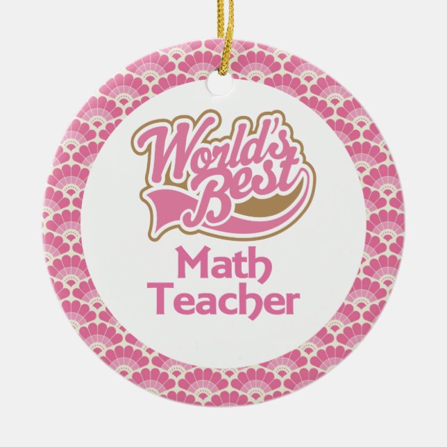 Mathe-Lehrer-Geschenk-Verzierung der Welt beste Keramik Ornament (Vorne)