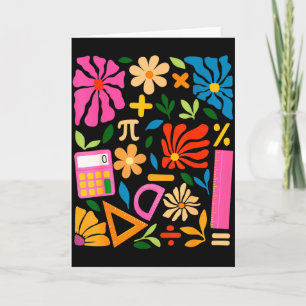 Mathe-Lehrer Mathematik Pi-Tag Boho Floral Rücken  Karte