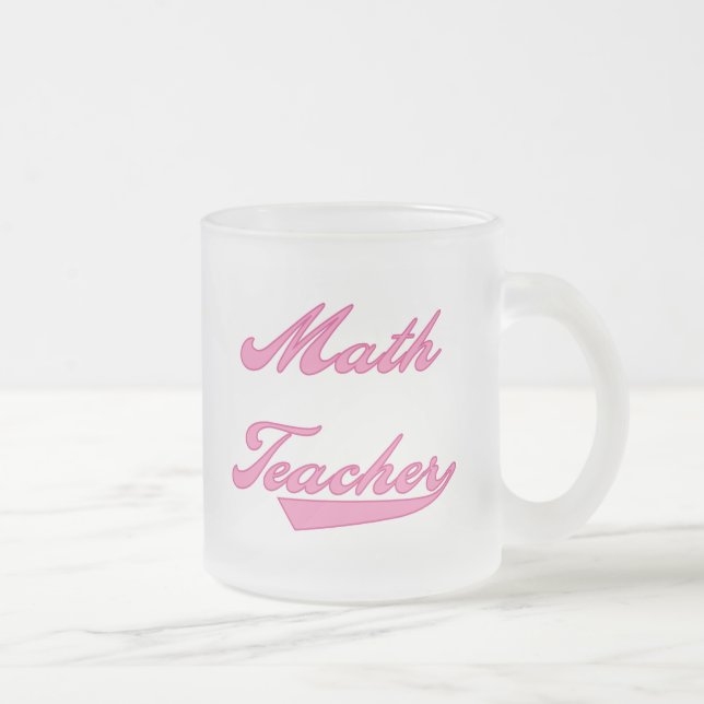 Mathe-Lehrer-Rosa-Text-T - Shirts und Geschenke Mattglastasse (Rechts)