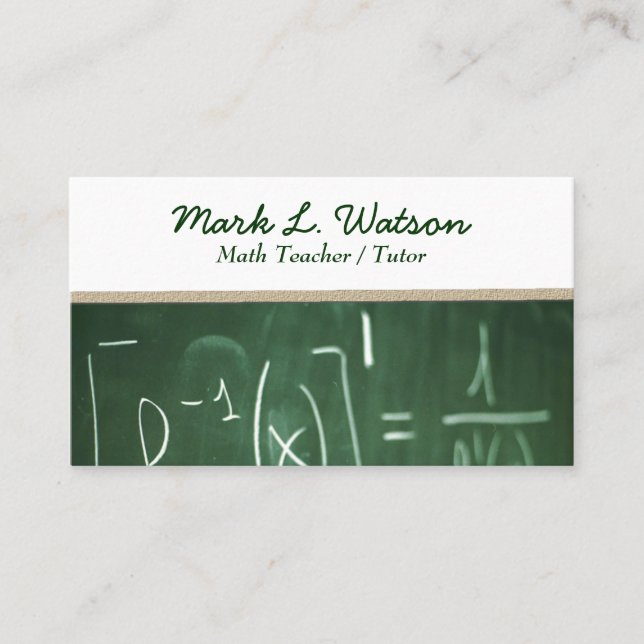 Mathe-Lehrer-Visitenkarte Visitenkarte (Vorderseite)