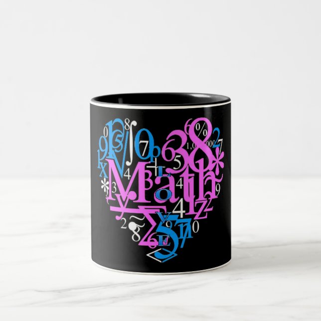 Mathe-Liebe Zweifarbige Tasse (Mittel)